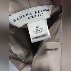 BANANA REPUBLIC Ryan Fit, Tan Wool Trousers Sz 16